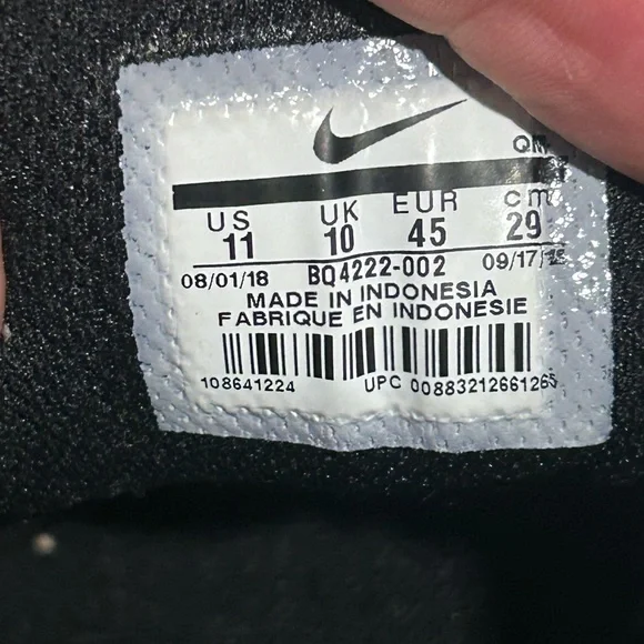 Nike Court Royale BQ4222-002 Black/White Leather Skateboard Sneakers Men 11 - Picture 7 of 9